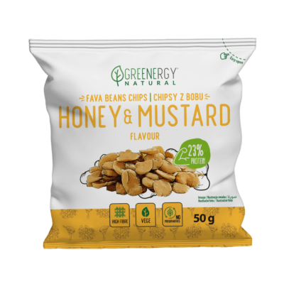 Chipsuri proteice din boabe fava – Aromă de miere și muștar