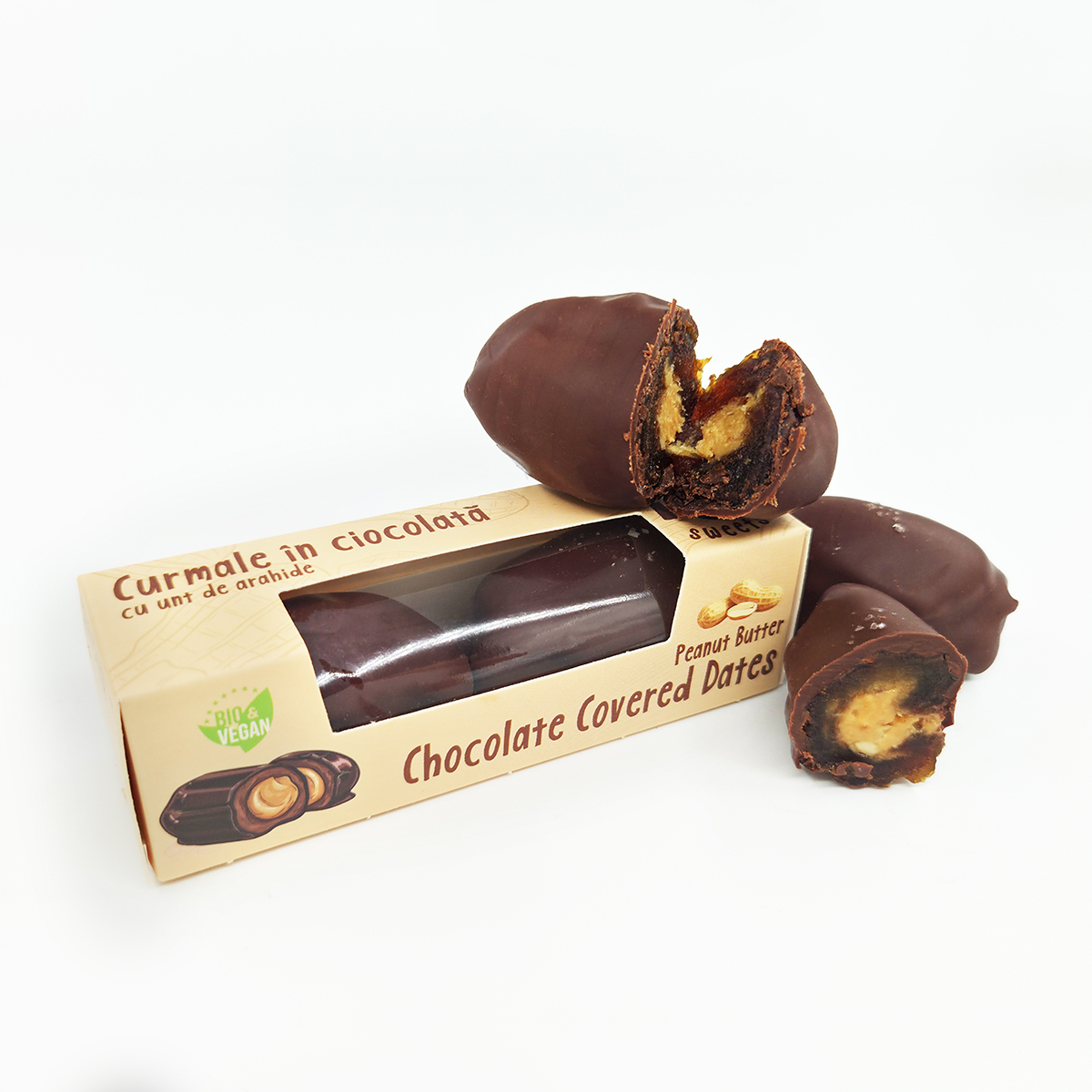 chocolate covered dates with peanut butter