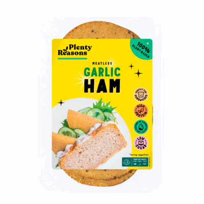 Alternativă vegetală la șuncă cu usturoi