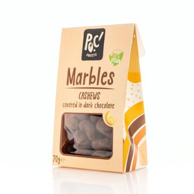 Marbles nuci caju acoperite cu ciocolata neagra 70g, ecologice