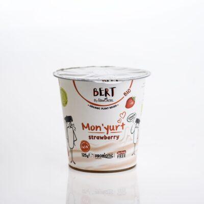 Pachet 4x Monyurt Strawberry – alternativă vegetală la iaurt din nuci de caju ECO, cu căpșuni